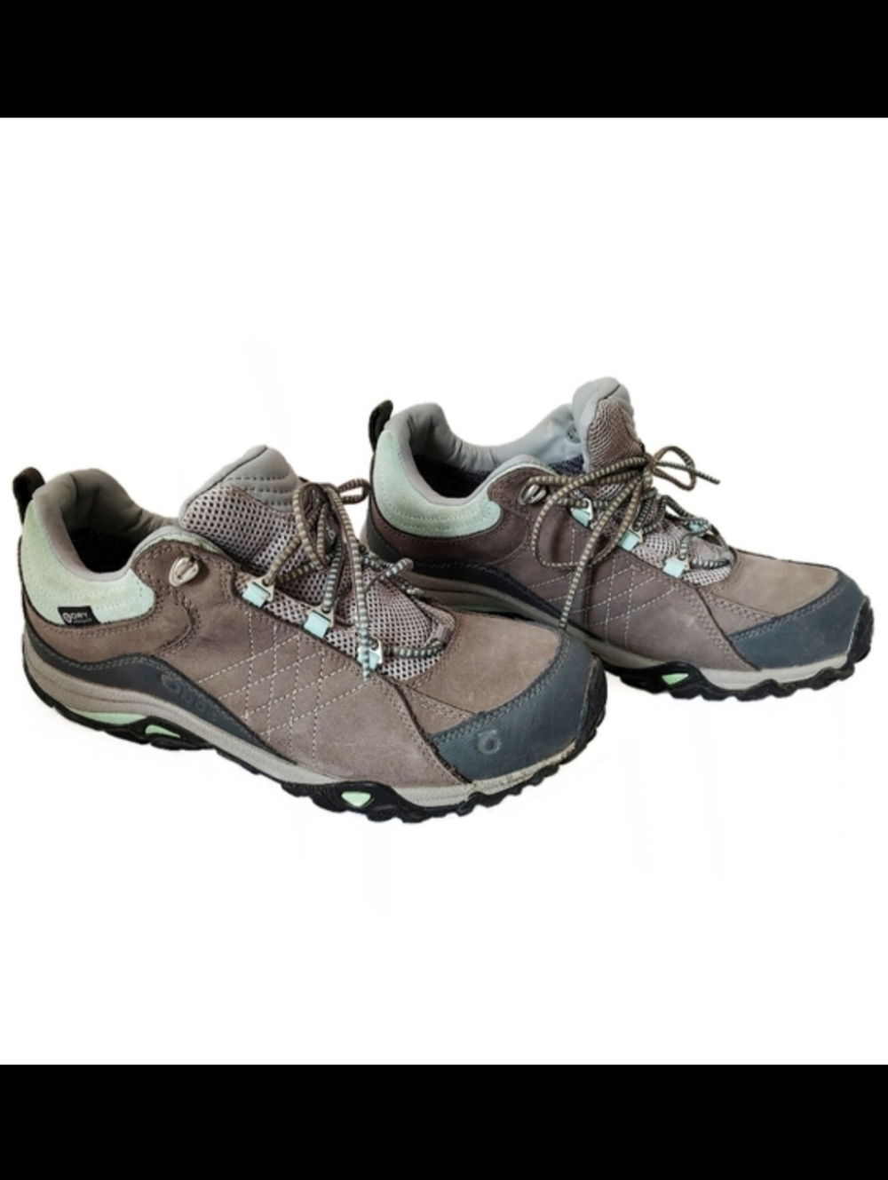 OBOZ Sapphire B-Dry Waterproof Low Hiking Shoes B-Dry Gray Mint Green Size 9
